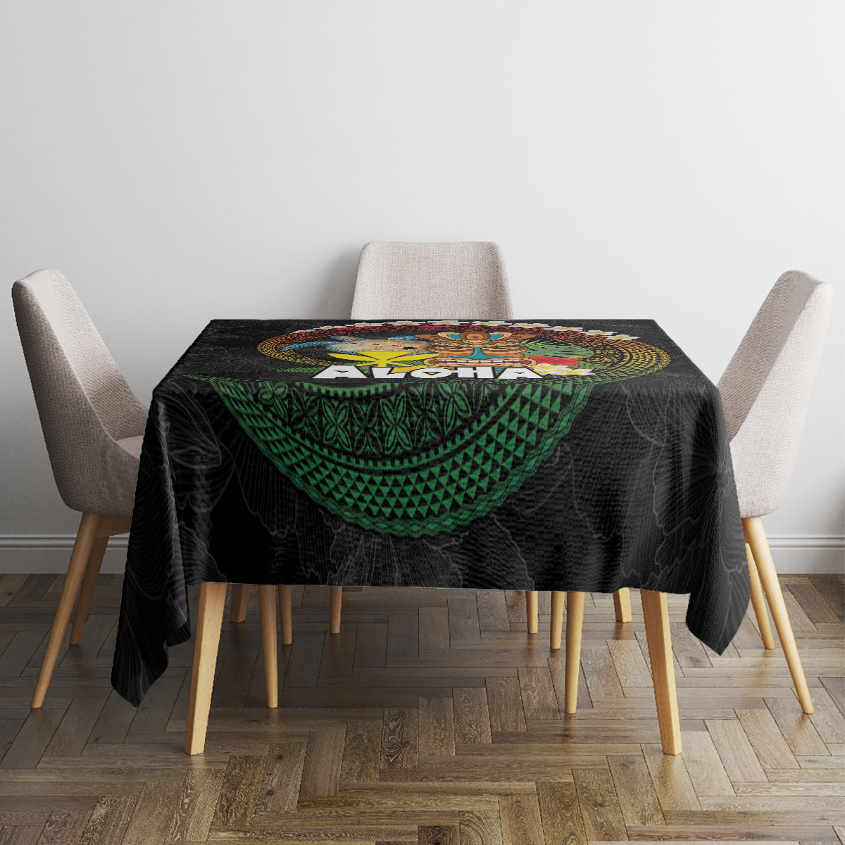 Aloha Hawaii Tablecloth Kanaka Maoli with Polynesian Spiral Plumeria LT03 - Polynesian Pride