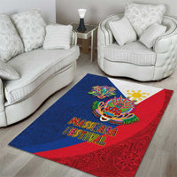 Philippines MassKara Area Rug Filipino Carnival Mask and Polynesian Pattern LT03 - Polynesian Pride