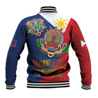 Philippines MassKara Baseball Jacket Filipino Carnival Mask and Polynesian Pattern LT03 - Polynesian Pride