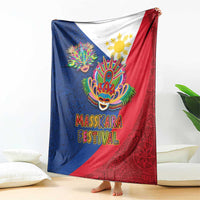 Philippines MassKara Blanket Filipino Carnival Mask and Polynesian Pattern LT03 - Polynesian Pride