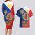 Philippines MassKara Couples Matching Long Sleeve Bodycon Dress and Hawaiian Shirt Filipino Carnival Mask and Polynesian Pattern