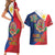 Philippines MassKara Couples Matching Short Sleeve Bodycon Dress and Hawaiian Shirt Filipino Carnival Mask and Polynesian Pattern