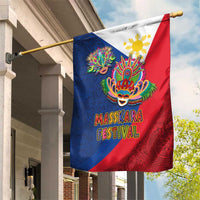 Philippines MassKara Garden Flag Filipino Carnival Mask and Polynesian Pattern LT03 House Flag Blue - Polynesian Pride