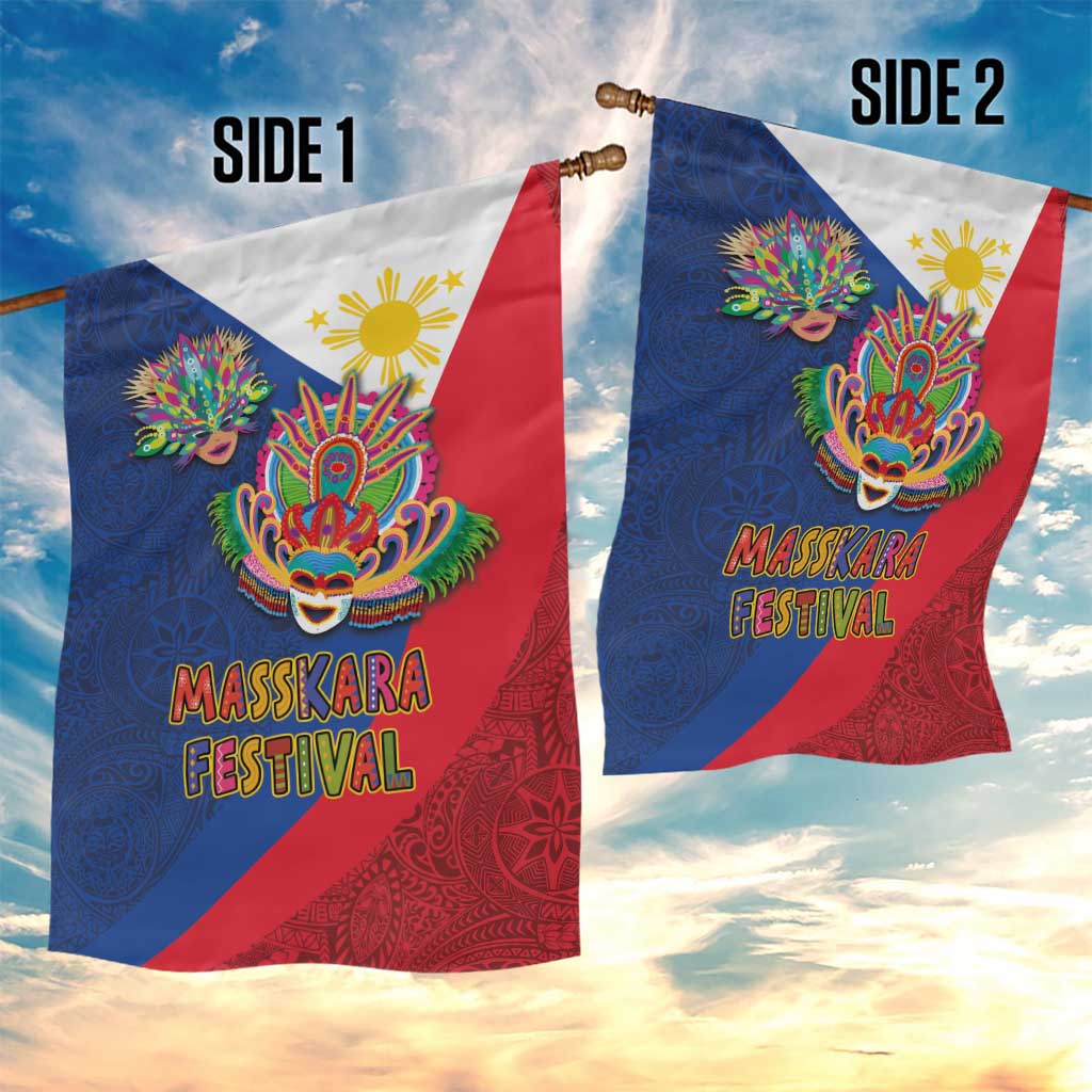 Philippines MassKara Garden Flag Filipino Carnival Mask and Polynesian Pattern LT03 - Polynesian Pride