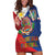 Philippines MassKara Hoodie Dress Filipino Carnival Mask and Polynesian Pattern