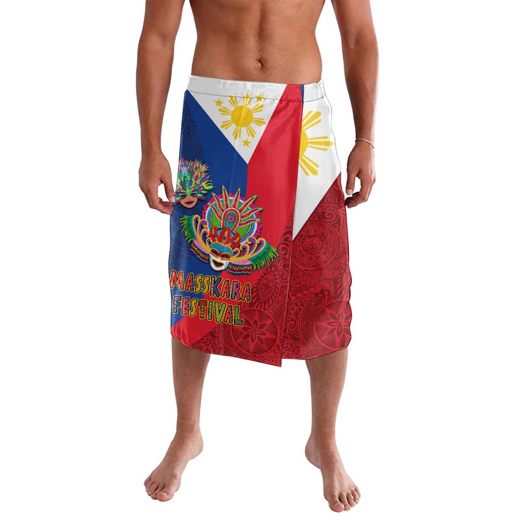 Philippines MassKara Lavalava Filipino Carnival Mask and Polynesian Pattern LT03 Blue - Polynesian Pride