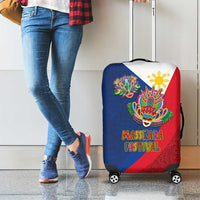 Philippines MassKara Luggage Cover Filipino Carnival Mask and Polynesian Pattern LT03 - Polynesian Pride