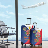 Philippines MassKara Luggage Cover Filipino Carnival Mask and Polynesian Pattern LT03 - Polynesian Pride