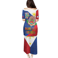 Philippines MassKara Puletasi Filipino Carnival Mask and Polynesian Pattern LT03 - Polynesian Pride