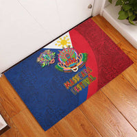 Philippines MassKara Rubber Doormat Filipino Carnival Mask and Polynesian Pattern LT03 - Polynesian Pride