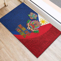 Philippines MassKara Rubber Doormat Filipino Carnival Mask and Polynesian Pattern LT03 - Polynesian Pride