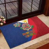 Philippines MassKara Rubber Doormat Filipino Carnival Mask and Polynesian Pattern LT03 - Polynesian Pride
