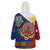 Philippines MassKara Wearable Blanket Hoodie Filipino Carnival Mask and Polynesian Pattern