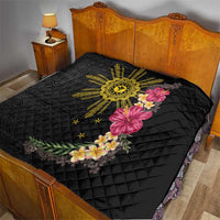 Hawaii and Philippines Together Quilt Hibiscus Flower and Sun Badge Polynesian Pattern Coloful LT03 - Polynesian Pride