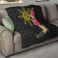 Hawaii and Philippines Together Quilt Hibiscus Flower and Sun Badge Polynesian Pattern Coloful LT03 - Polynesian Pride