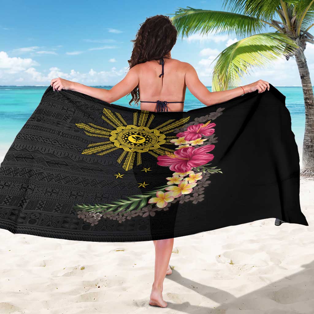 Hawaii and Philippines Together Sarong Hibiscus Flower and Sun Badge Polynesian Pattern Coloful LT03 - Polynesian Pride