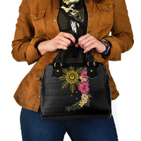 Hawaii and Philippines Together Shoulder Handbag Hibiscus Flower and Sun Badge Polynesian Pattern Coloful LT03 - Polynesian Pride