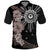 Hawaii and Philippines Together Polo Shirt Hibiscus Flower and Sun Badge Polynesian Pattern Grayscale