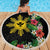 Tropical Hawaii and Philippines Beach Blanket Kanaka Maoli and Sun Badge Batok Tattoo Colorful