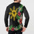 Tropical Hawaii and Philippines Button Sweatshirt Kanaka Maoli and Sun Badge Batok Tattoo Colorful