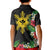 Tropical Hawaii and Philippines Kid Polo Shirt Kanaka Maoli and Sun Badge Batok Tattoo Colorful