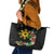 Tropical Hawaii and Philippines Leather Tote Bag Kanaka Maoli and Sun Badge Batok Tattoo Colorful