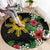 Tropical Hawaii and Philippines Round Carpet Kanaka Maoli and Sun Badge Batok Tattoo Colorful