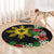 Tropical Hawaii and Philippines Round Carpet Kanaka Maoli and Sun Badge Batok Tattoo Colorful