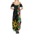 Tropical Hawaii and Philippines Summer Maxi Dress Kanaka Maoli and Sun Badge Batok Tattoo Colorful