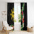 Tropical Hawaii and Philippines Window Curtain Kanaka Maoli and Sun Badge Batok Tattoo Colorful