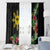 Tropical Hawaii and Philippines Window Curtain Kanaka Maoli and Sun Badge Batok Tattoo Colorful