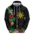 Tropical Hawaii and Philippines Zip Hoodie Kanaka Maoli and Sun Badge Batok Tattoo Colorful