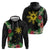 Tropical Hawaii and Philippines Zip Hoodie Kanaka Maoli and Sun Badge Batok Tattoo Colorful