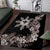 Tropical Hawaii and Philippines Area Rug Kanaka Maoli and Sun Badge Batok Tattoo Grayscale