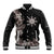 Tropical Hawaii and Philippines Baseball Jacket Kanaka Maoli and Sun Badge Batok Tattoo Grayscale