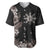 Tropical Hawaii and Philippines Baseball Jersey Kanaka Maoli and Sun Badge Batok Tattoo Grayscale