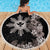 Tropical Hawaii and Philippines Beach Blanket Kanaka Maoli and Sun Badge Batok Tattoo Grayscale