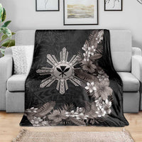 Tropical Hawaii and Philippines Blanket Kanaka Maoli and Sun Badge Batok Tattoo Grayscale LT03 - Polynesian Pride