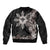 Tropical Hawaii and Philippines Bomber Jacket Kanaka Maoli and Sun Badge Batok Tattoo Grayscale