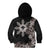 Tropical Hawaii and Philippines Kid Hoodie Kanaka Maoli and Sun Badge Batok Tattoo Grayscale