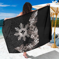 Tropical Hawaii and Philippines Sarong Kanaka Maoli and Sun Badge Batok Tattoo Grayscale LT03 One Size 44 x 66 inches Black - Polynesian Pride