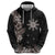 Tropical Hawaii and Philippines Zip Hoodie Kanaka Maoli and Sun Badge Batok Tattoo Grayscale