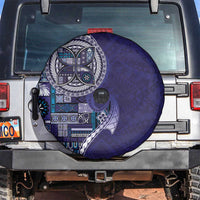 Samoan Siapo Art Tattoo Polynesian Pattern Spare Tire Cover Navy Color LT03 Navy - Polynesian Pride