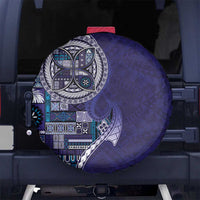 Samoan Siapo Art Tattoo Polynesian Pattern Spare Tire Cover Navy Color LT03 No hole Navy - Polynesian Pride