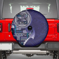 Samoan Siapo Art Tattoo Polynesian Pattern Spare Tire Cover Navy Color LT03 - Polynesian Pride