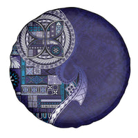 Samoan Siapo Art Tattoo Polynesian Pattern Spare Tire Cover Navy Color LT03 - Polynesian Pride