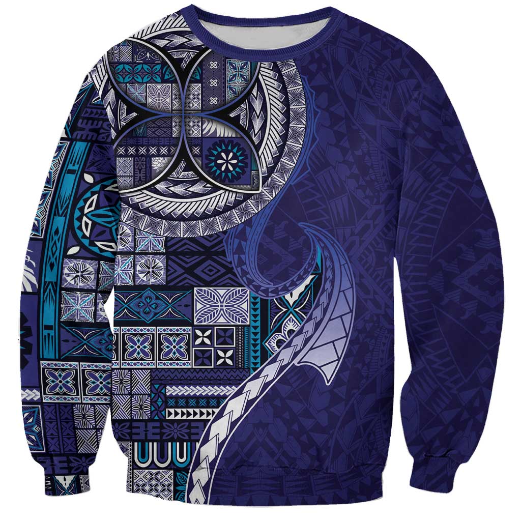 Samoan Siapo Art Tattoo Polynesian Pattern Sweatshirt Navy Color LT03 Unisex Navy - Polynesian Pride