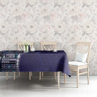 Samoan Siapo Art Tattoo Polynesian Pattern Tablecloth Navy Color LT03 - Polynesian Pride