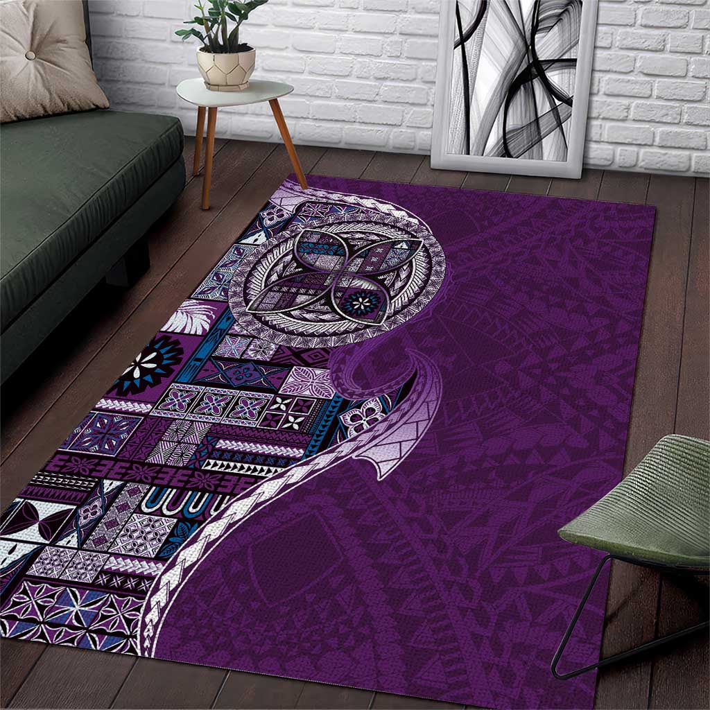 Samoan Siapo Art Tattoo Polynesian Pattern Area Rug Purple Color LT03 Purple - Polynesian Pride