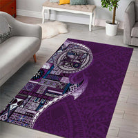 Samoan Siapo Art Tattoo Polynesian Pattern Area Rug Purple Color LT03 - Polynesian Pride